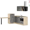 Impuls Küchen Einbauküche IBZ4350LH 225 x 241 cm Beton-Optik  ohne E-Geräte< Winkelküchen|Einbauküchen
