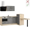 Impuls Küchen Einbauküche IKZ1350H9 225 x 241 cm Beton-Optik  mit E-Geräten< Winkelküchen|Kühlschränke