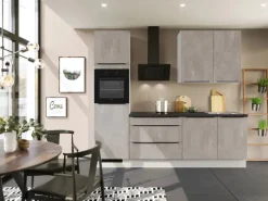 Outlet Impuls Küchen Küchenzeile IKZ1260R5 260 cm Beton-Optik Natur mit E-Geräten
