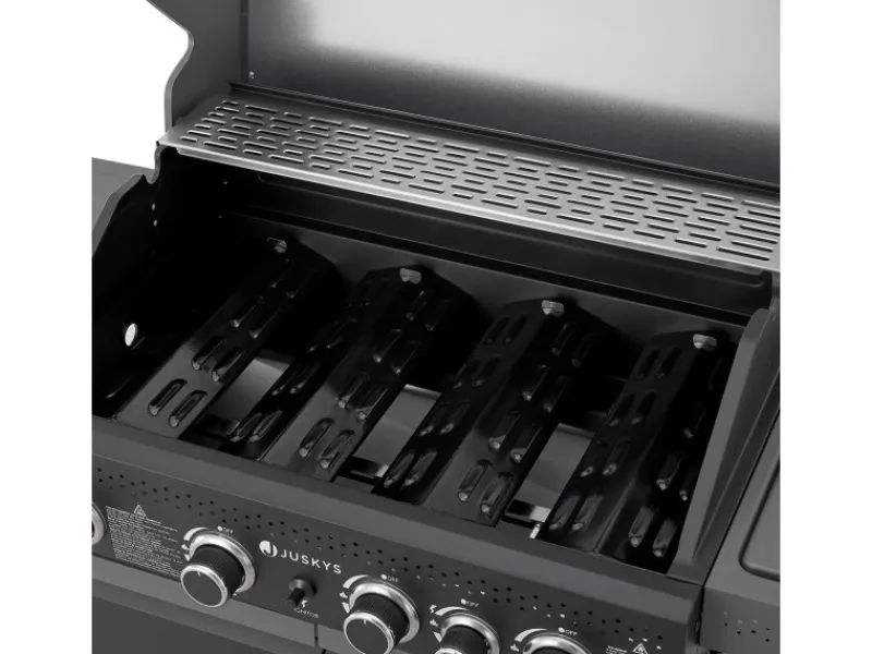 Juskys BBQ Gasgrill Savannah mit 4 Brennern & 1 Seitenbrenner< Kochfelder|Pfannen