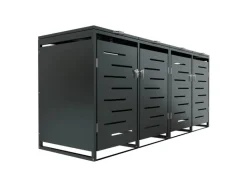 Juskys Vorratsbehälter<4er Metall Mülltonnenbox Arel