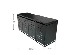 Juskys Vorratsbehälter<4er Metall Mülltonnenbox Arel