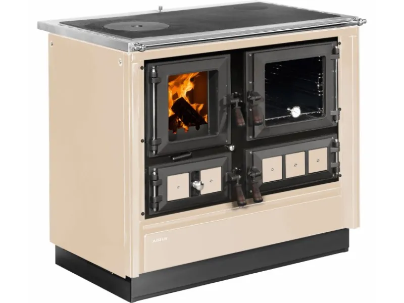Justus Küchenofen Rustico 90 2.0 Stahl Creme 7 kW< Herde|Kochfelder