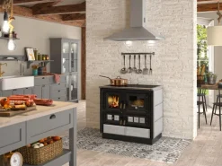 Justus Küchenofen Rustico 90 2.0 Speckstein Schwarz 7 kW< Kochfelder|Herde