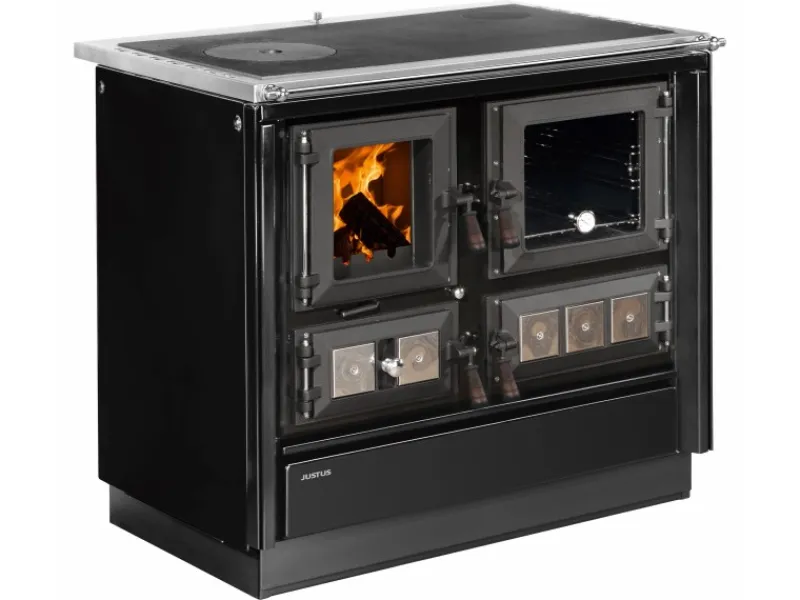 Justus Küchenofen Rustico 90 2.0 Stahl Schwarz 7 kW< Kochfelder