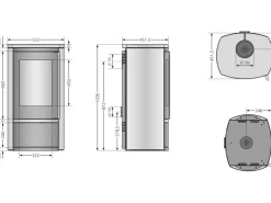 Outlet Justus Rento R II Kaminofen Stahl Schwarz 6 kW mit Automatik
