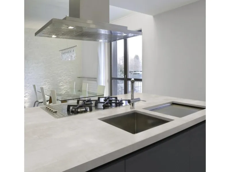 Best Kaindl Arbeitsplatte Beton Opalgrey 260 cm x 60 cm x 2,8 cm Beton Art Opal
