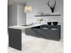 Best Kaindl Arbeitsplatte Beton Opalgrey 260 cm x 60 cm x 2,8 cm Beton Art Opal