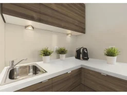 Outlet Kaindl Küchenrückwand 64 cm x 1,5 cm Weiß/Titan max. Länge 4,1 m Meterware