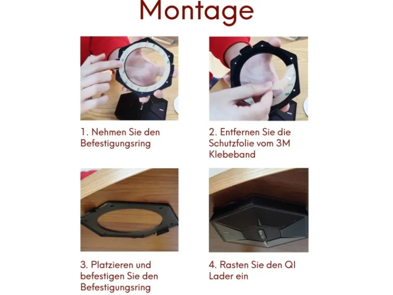 kalb Alien QI Unterbau Ladegerät Schwarz Ladedistanz 15-33mm Smart Wireless< Haushaltsgeräte