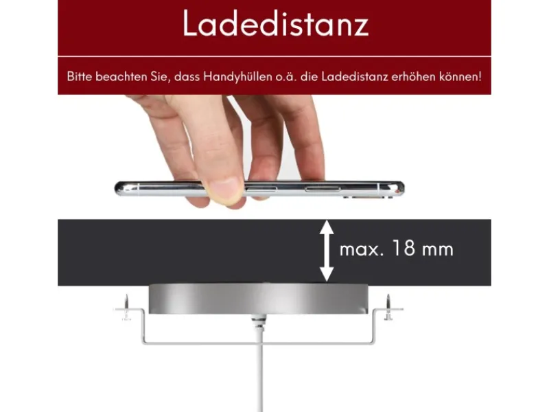 Outlet kalb QI Unterbau Und Einbau Ladegerät Grau Ladedistanz 3 - 18 mm Smart Wireless