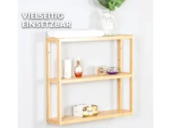 Karat Küchenregale<Bambus Wandregal WyomIng Elegantes Schweberegal Mit 3 Etagen