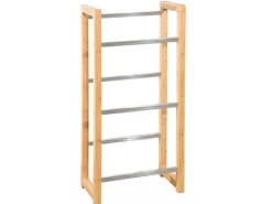 Outlet Karat Bambus-Flaschenkastenständer Flash - Robustes Lagerregal für Büro, Küche, Garage oder Flur - 112 x 56 x 32 cm