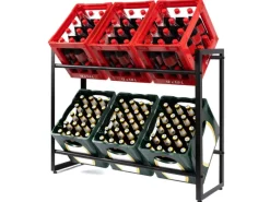 Karat Flaschenkastenständer Kenji - Robustes Lagerregal für Büro, Küche, Garage oder Flur - Schwarz - 104 x 32 x 82 cm< Küchen-Ordnungssysteme