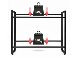 Karat Flaschenkastenständer Kenji - Robustes Lagerregal für Büro, Küche, Garage oder Flur - Schwarz - 104 x 32 x 82 cm< Küchen-Ordnungssysteme