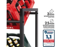 Karat Flaschenkastenständer Kenji - Robustes Lagerregal für Büro, Küche, Garage oder Flur - Schwarz - 104 x 32 x 82 cm< Küchen-Ordnungssysteme