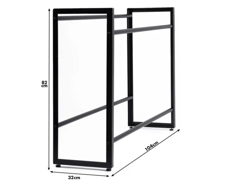 Karat Flaschenkastenständer Kenji - Robustes Lagerregal für Büro, Küche, Garage oder Flur - Schwarz - 104 x 32 x 82 cm< Küchen-Ordnungssysteme