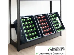 Outlet Karat Flaschenkastenständer Osaka Getränkekistenregal für 6 Kästen 110 x 110 x 30 cm