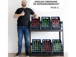 Outlet Karat Flaschenkastenständer Osaka Getränkekistenregal für 6 Kästen 110 x 110 x 30 cm