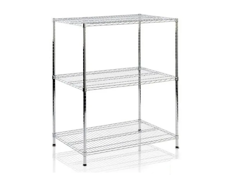 Karat Gitterregal Everest 210 kg Belastbarkeit 3 Böden Verchromt 60 x 35 x 90 cm< Küchenregale
