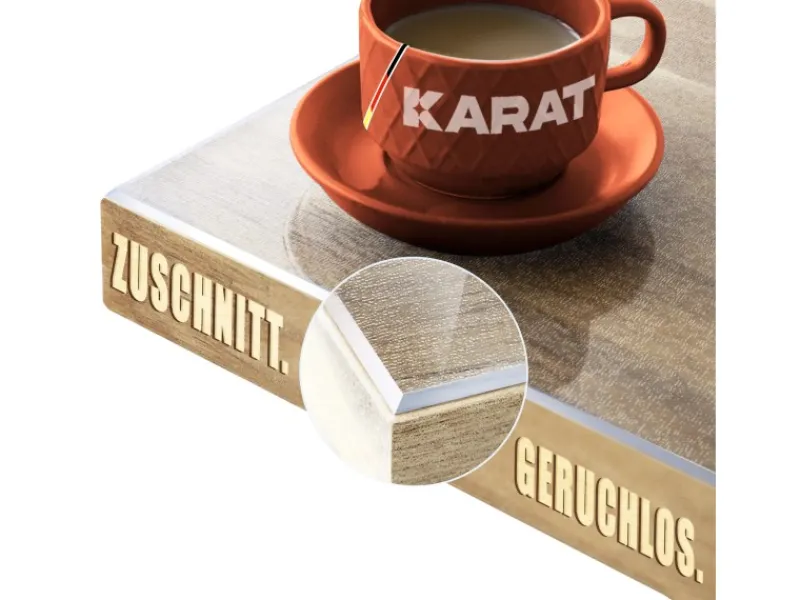 Karat Tischfolie Imperial Transparent Mattiert mit Abgeschrägter Kante 50 x 130 cm< Kücheninseln