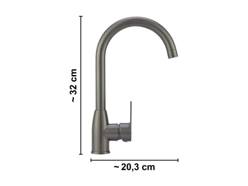 Einhebelmischer<Küchenarmatur Lattari Einhebel Gunmetal