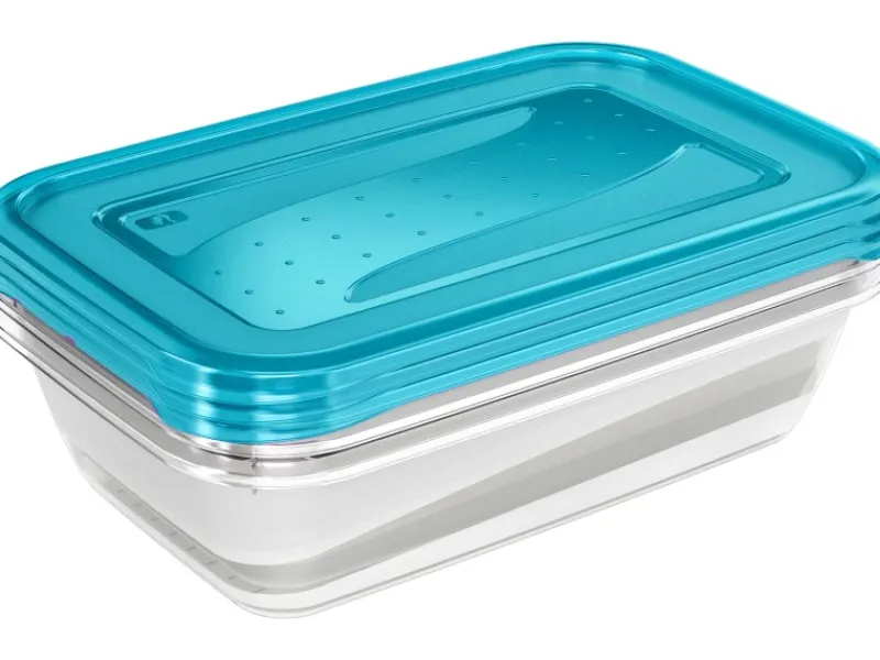Keeeper Vorratsdosen|Küchenhelfer<Frischhaltedose Fredo Fresh Transparent-Blau 3 x 2,4 l