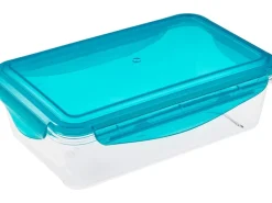 Best Keeeper Frischhaltedose Tino 22,5 cm x 13,5 cm x 6,5 cm Transparent-Blau