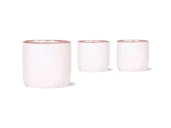 Clearance Keramik-Übertopf Leaf Bedruckt Ø 6 cm x 5 cm Weiß-Rosa