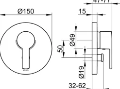 Clearance Keuco Einhebel-Wannenmischer Plan blue 53972 Chrom