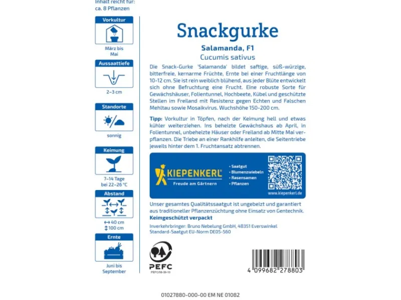 Kiepenkerl Salatgurke Salamanda F1