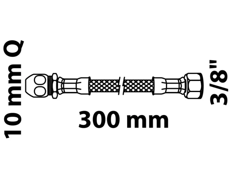 Kirchhoff Anschlussschlauch Flexibel 300 mm 15 mm (3/8"IG) x 10 mm< Kühlschränke