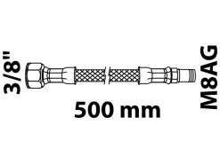 Kirchhoff Anschlussschlauch Flexibel 500 mm 15 mm (3/8"IG) x M8AG< Kühlschränke