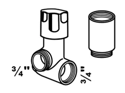 Online Kirchhoff GA-Ventil Rechts mit Ausgleich für Wandarmatur 20 mm (3/4") Chrom