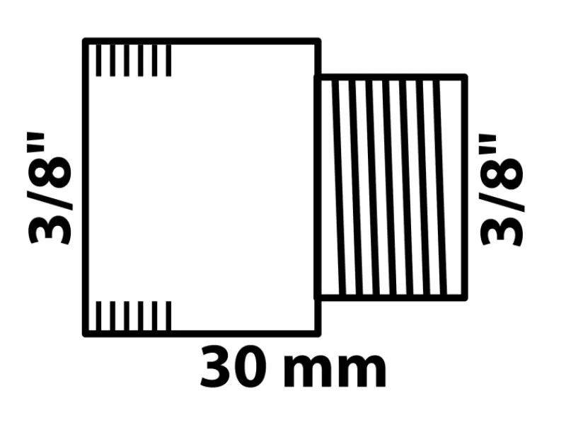 Discount Kirchhoff Hahnverlängerung 15 mm (3/8" IG) x 16,7 mm (3/8" AG) x 30 mm Chrom