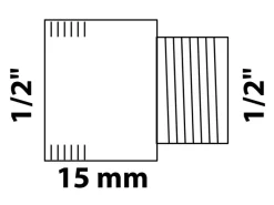Hot Kirchhoff Hahnverlängerung 18,7 mm (1/2" IG) x 21 mm (1/2" AG) x 15 mm Chrom