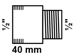 Hot Kirchhoff Hahnverlängerung 18,7 mm (1/2" IG) x 21 mm (1/2" AG) x 40 mm Chrom