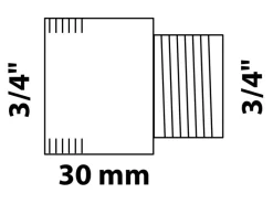 Kirchhoff Zubehör Für Küchenarmatur<Hahnverlängerung 24,2 mm (3/4" IG) x 26,4 mm (3/4" AG) x 30 mm Chrom