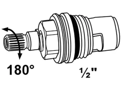 Hot Kirchhoff Keramik-Oberteil Messing 180°-Verschluss für 13 mm (1/2") Blank