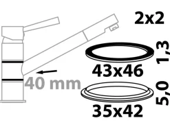 Discount Kirchhoff Lippendichtung und Gleitring für Schwenkarmatur 40 mm 2 x 2 Stück
