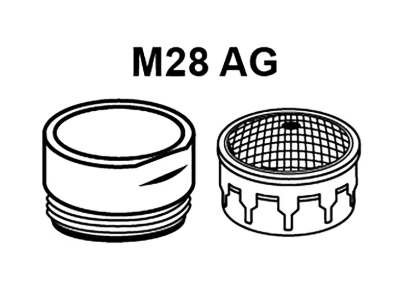 Kirchhoff Ersatzteile Küchenarmatur<Mischdüse mit Gehäuse M28 x 33,3 mm (1"AG) Schwarz Matt