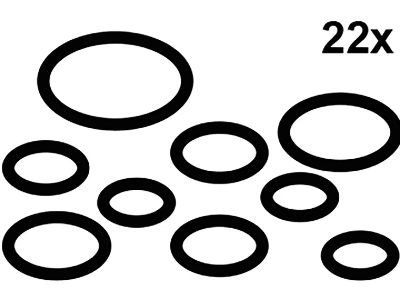New Kirchhoff O-Ring-Sortiment Gummi Diverse Größen Schwarz 22 Stück