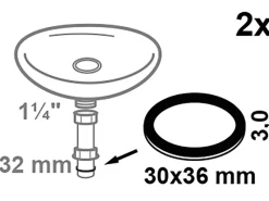 Kirchhoff Quetschring Silikon für Tauchrohr Ø 32 mm Schwarz 2 Stück< Ersatzteile Küchenarmatur|Zubehör Für Küchenarmatur