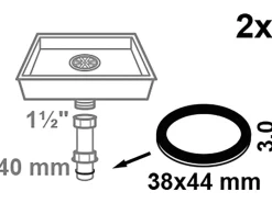 Kirchhoff Quetschring Silikon für Tauchrohr Ø 40 mm Schwarz 2 Stück< Ersatzteile Küchenarmatur