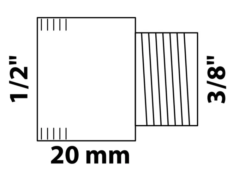 Kirchhoff Zubehör Für Küchenarmatur<Reduzier-Hahnverlängerung 18,7 mm (1/2" IG) x 16,7 mm (3/8" AG) Chrom