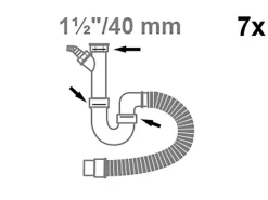 Kirchhoff Siphon-Dichtungsset Silikon für Spültisch Transparent 7 Stück< Ersatzteile Küchenarmatur