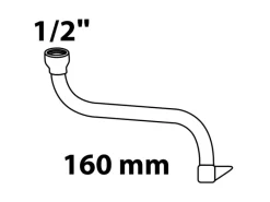 Kirchhoff Ersatzteile Küchenarmatur|Zubehör Für Küchenarmatur<S-Rohrauslauf 13 mm (1/2") x 160 mm Chrom