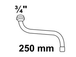 Kirchhoff S-Rohrauslauf mit Mischdüse O-Ring 20 mm (3/4") x 250 mm Chrom< Ersatzteile Küchenarmatur|Zubehör Für Küchenarmatur