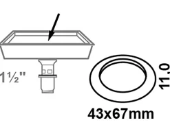 Kirchhoff Ersatzteile Küchenarmatur<Ventilkelch-Dichtung Gummi für 38 mm (1 1/2") Konisch 43 x 67 x 11 mm