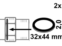 Sale Kirchhoff Verschraubungsdichtung Gummi für 25 mm (1") 32 x 44 x 2 mm 2 Stück